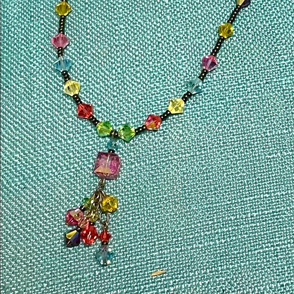 Emily Ray black and color necklace and earrings set.